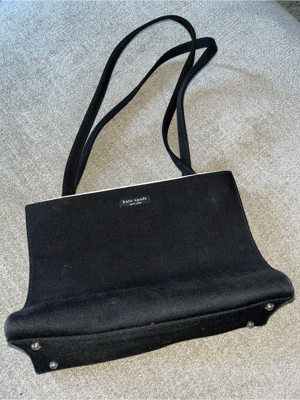 kate spade Black Canvas Messenger Crossbody Bag